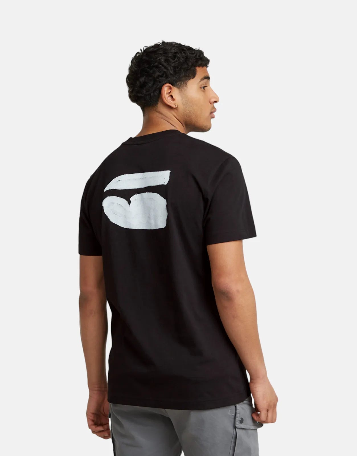 G Star RAW Burger Back Print T Shirt Black