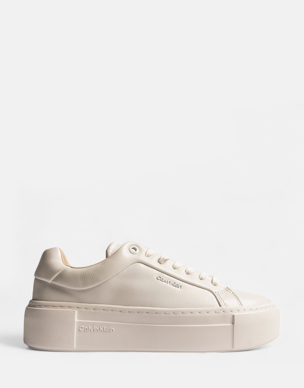 Calvin klein white leather sneakers on sale