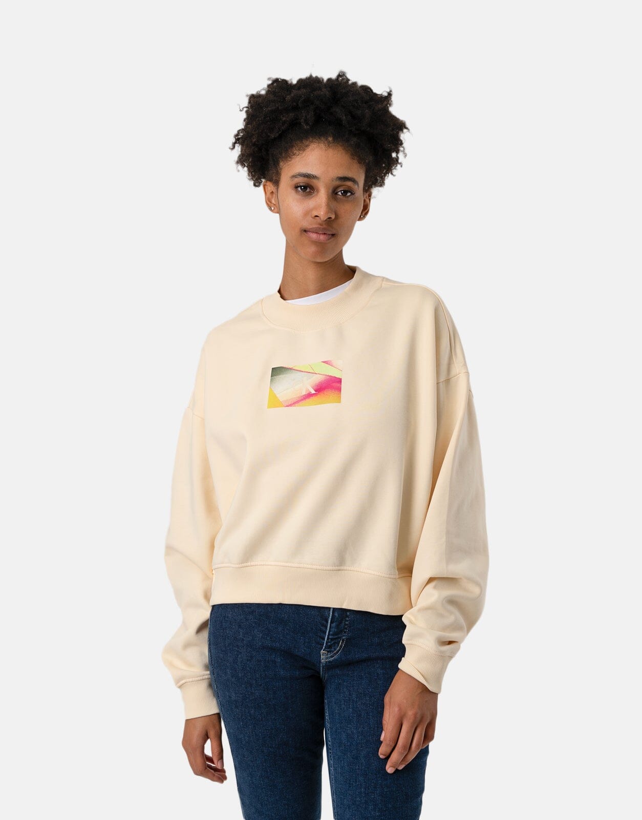 Calvin klein box logo sweatshirt hotsell