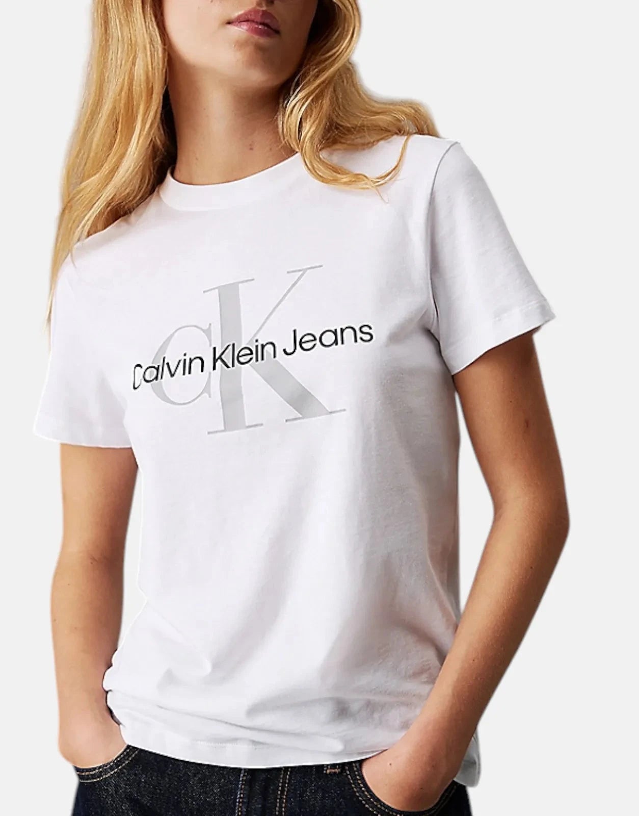 Calvin Klein Monologo Crewneck White T-Shirt - Subwear