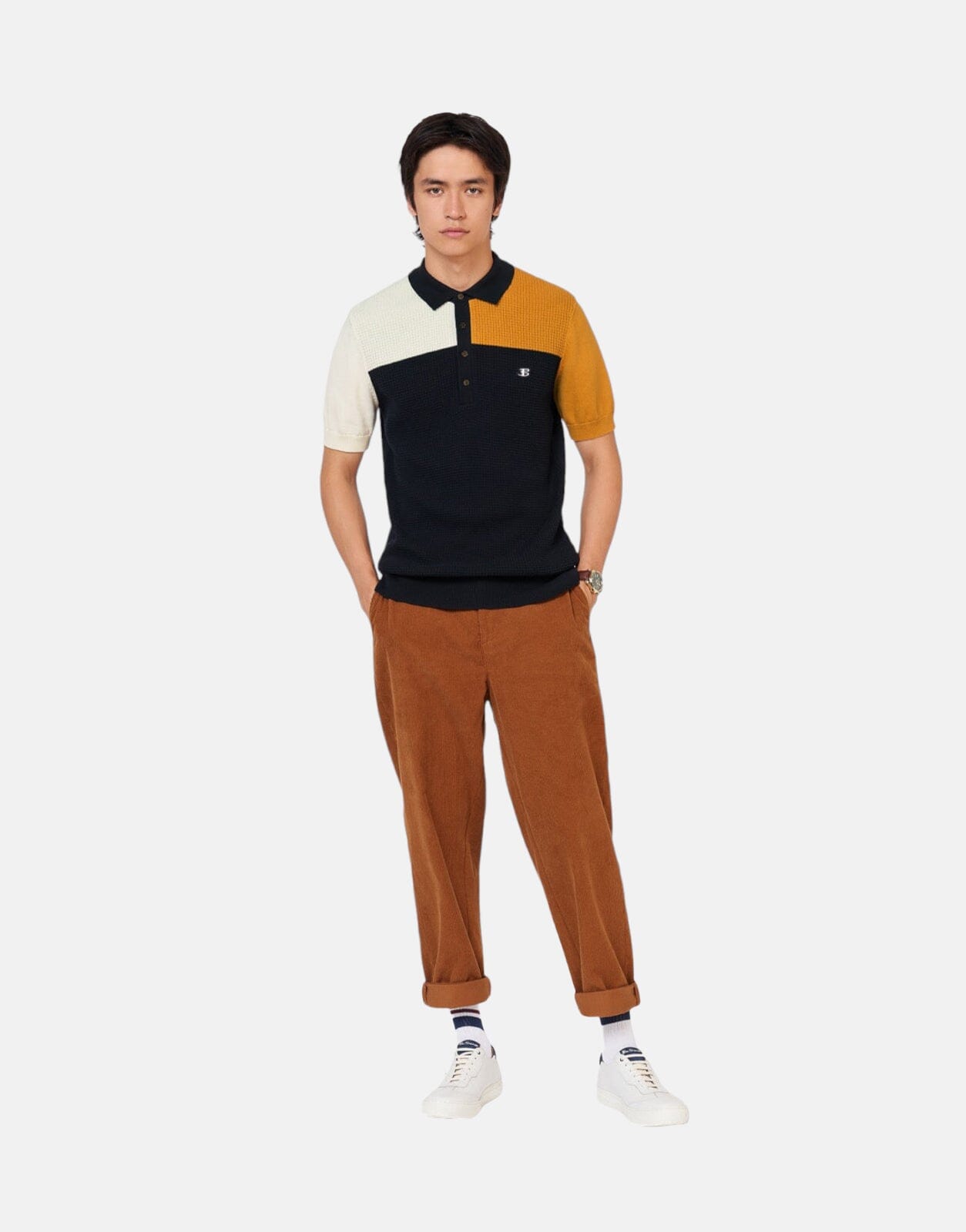 Ben Sherman Block Knitted Polo Shirt - Subwear