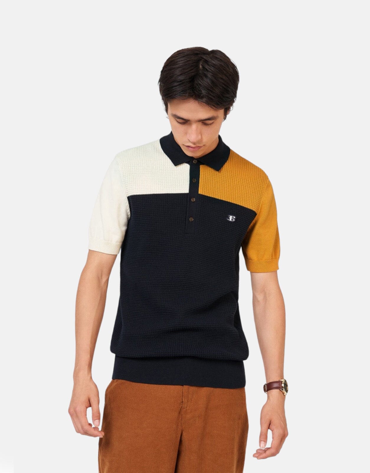 Ben Sherman Block Knitted Polo Shirt - Subwear