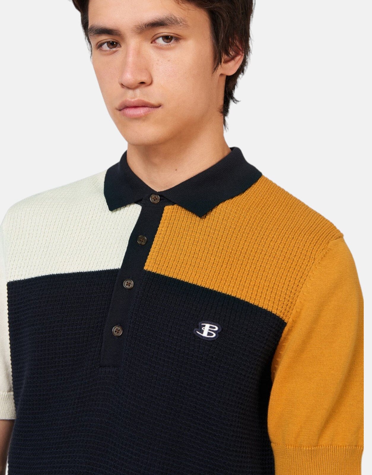 Ben Sherman Block Knitted Polo Shirt - Subwear