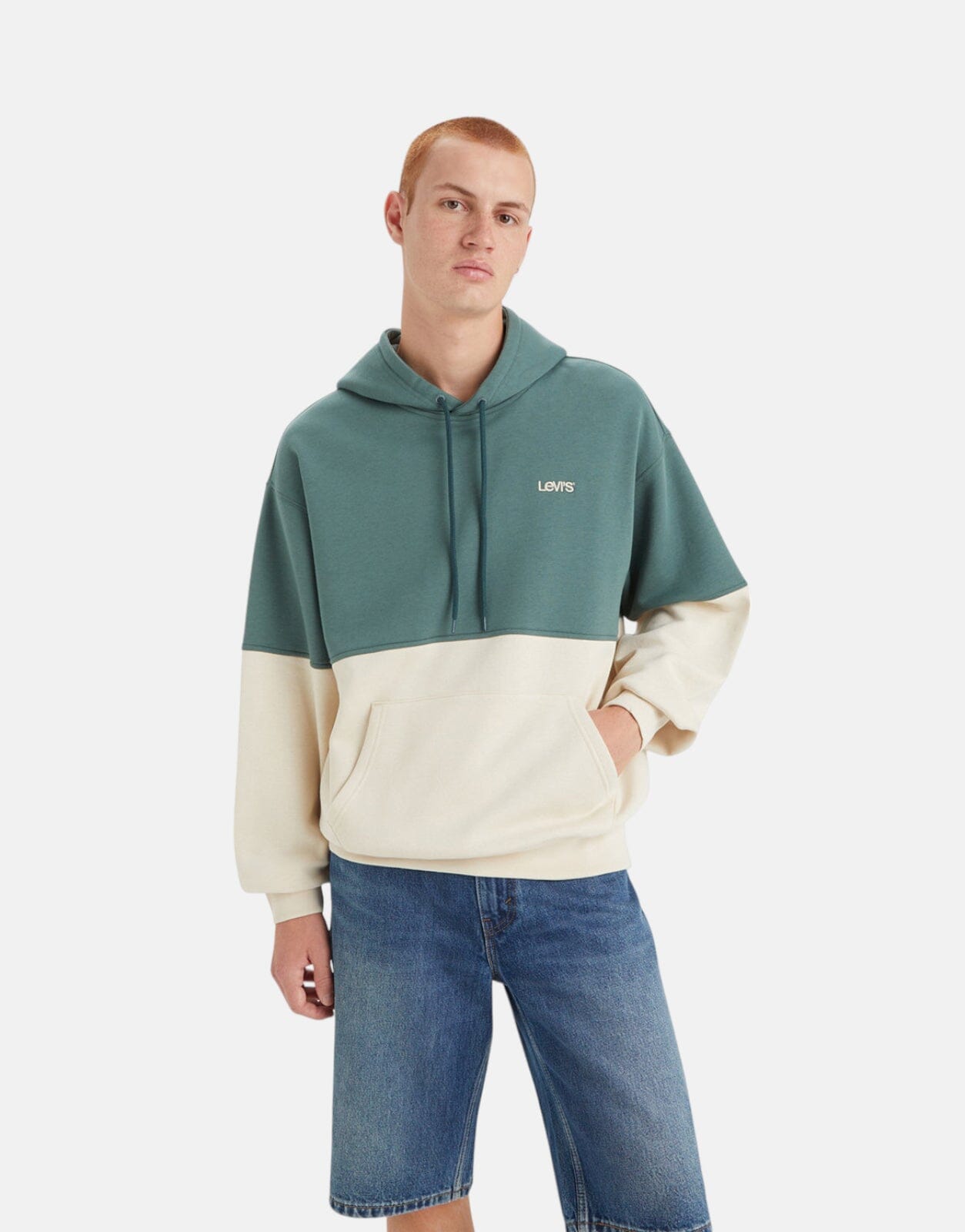 Levi's Blocked Hoodie Cold Dip Dark Forest - Subwear