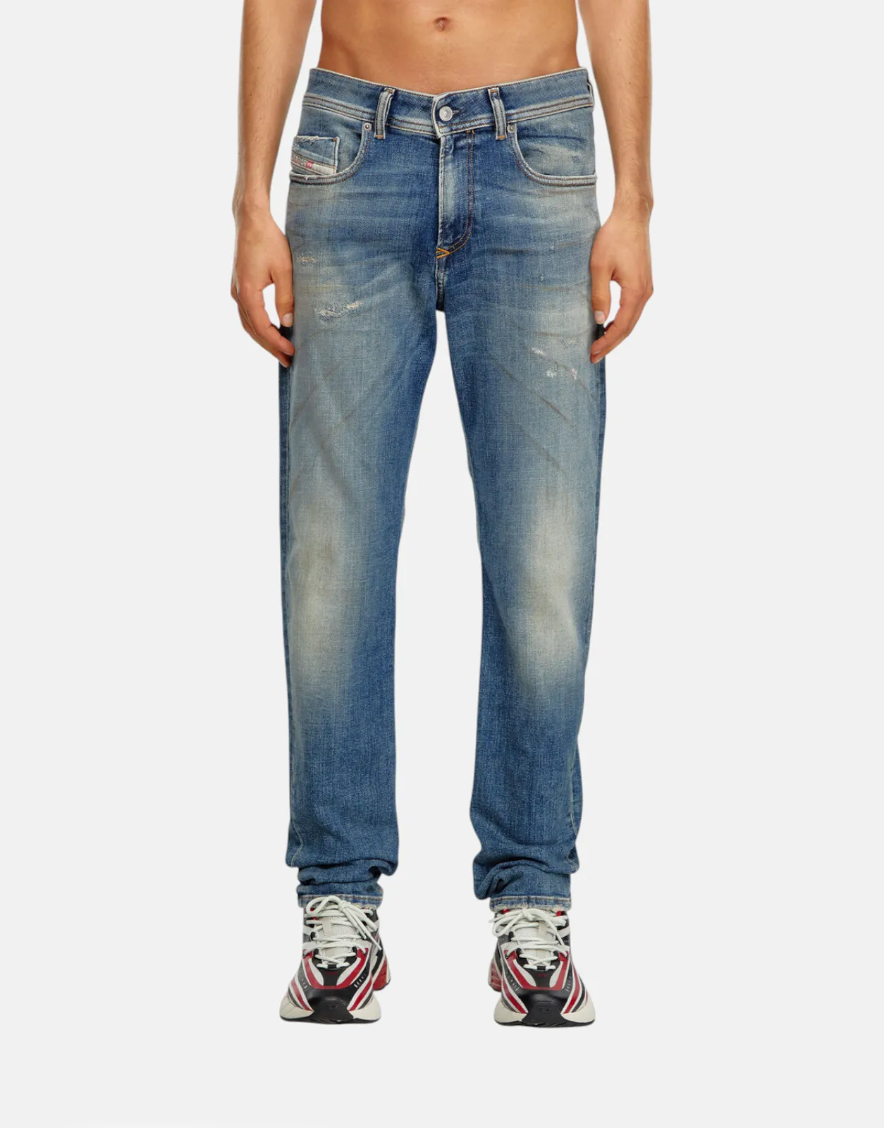 Diesel 1979 Sleenker Dirty Wash Rip Detail Jeans - Subwear