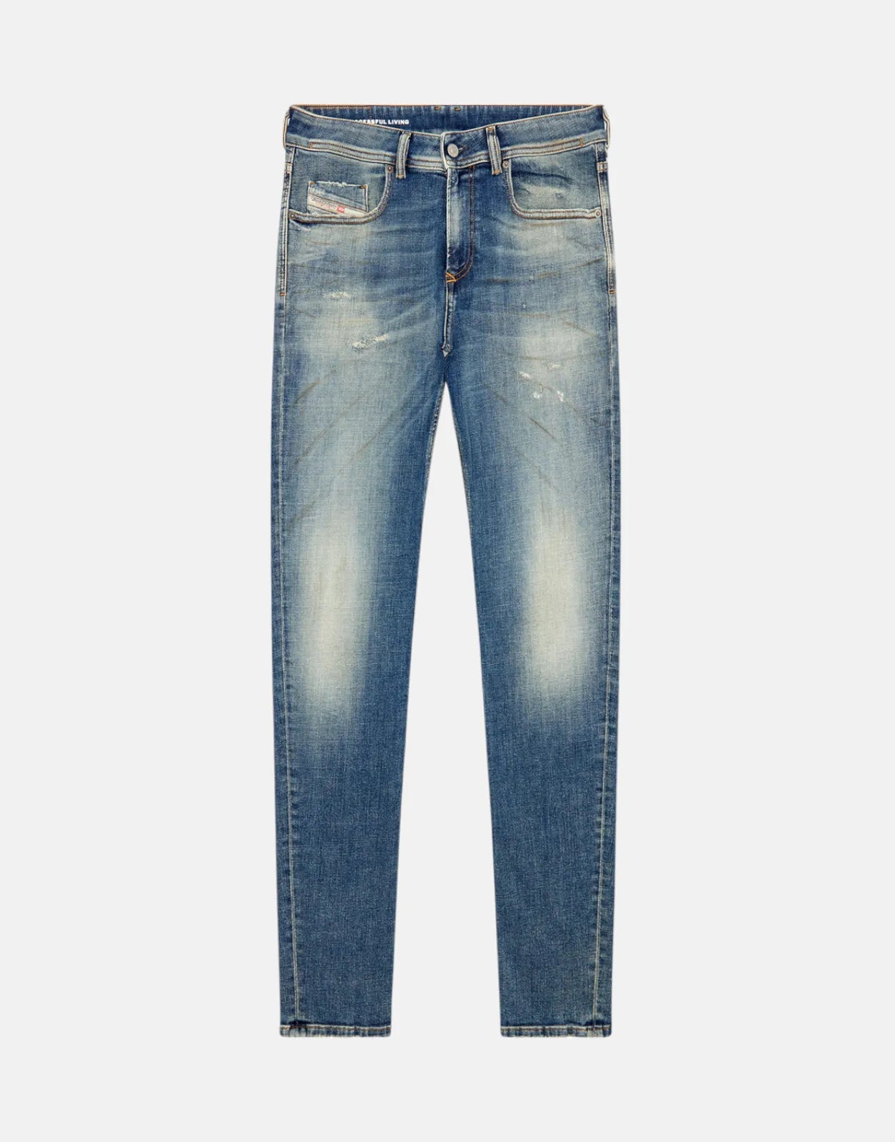 Diesel 1979 Sleenker Dirty Wash Rip Detail Jeans - Subwear