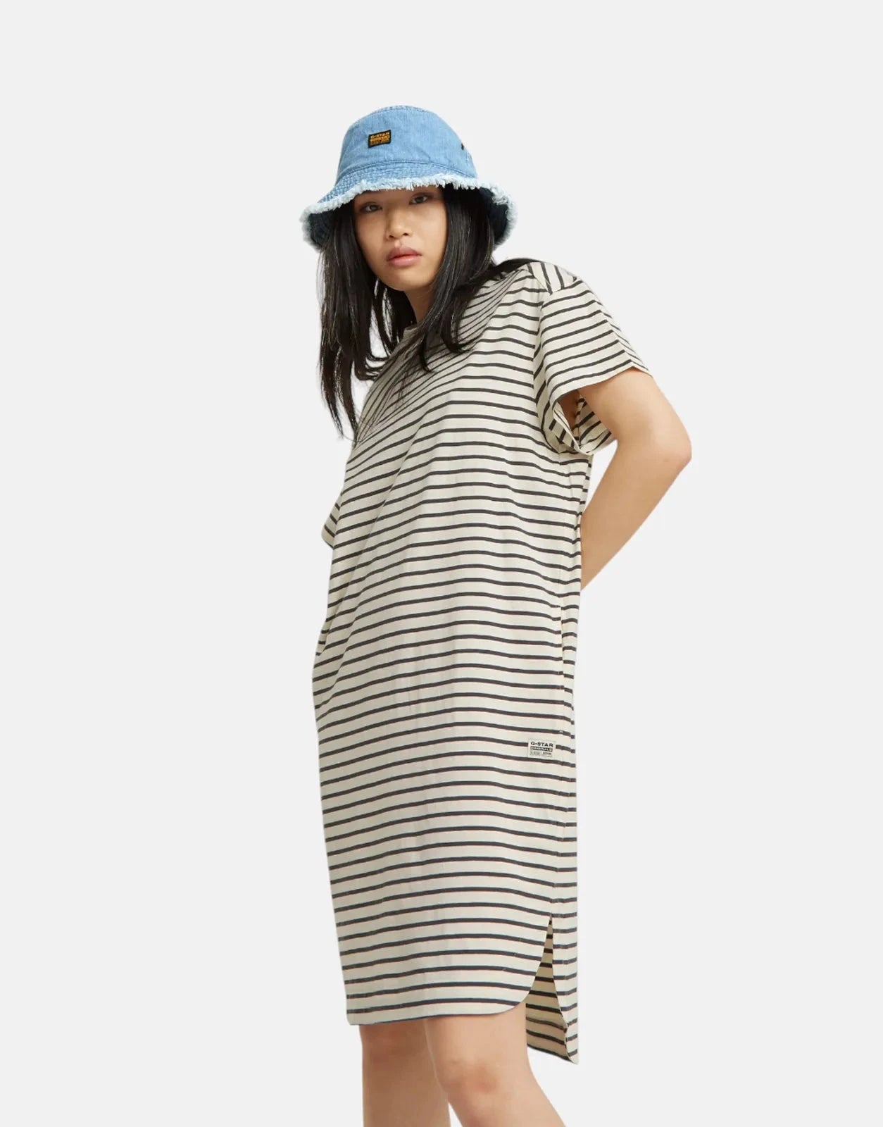 G-Star RAW Striped Loose White/Petrol Dress - Subwear