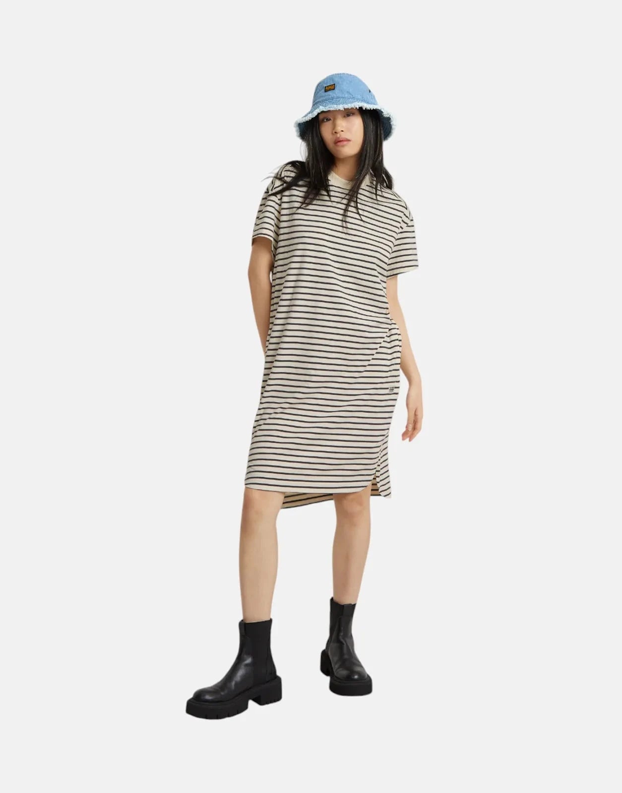 G-Star RAW Striped Loose White/Petrol Dress - Subwear