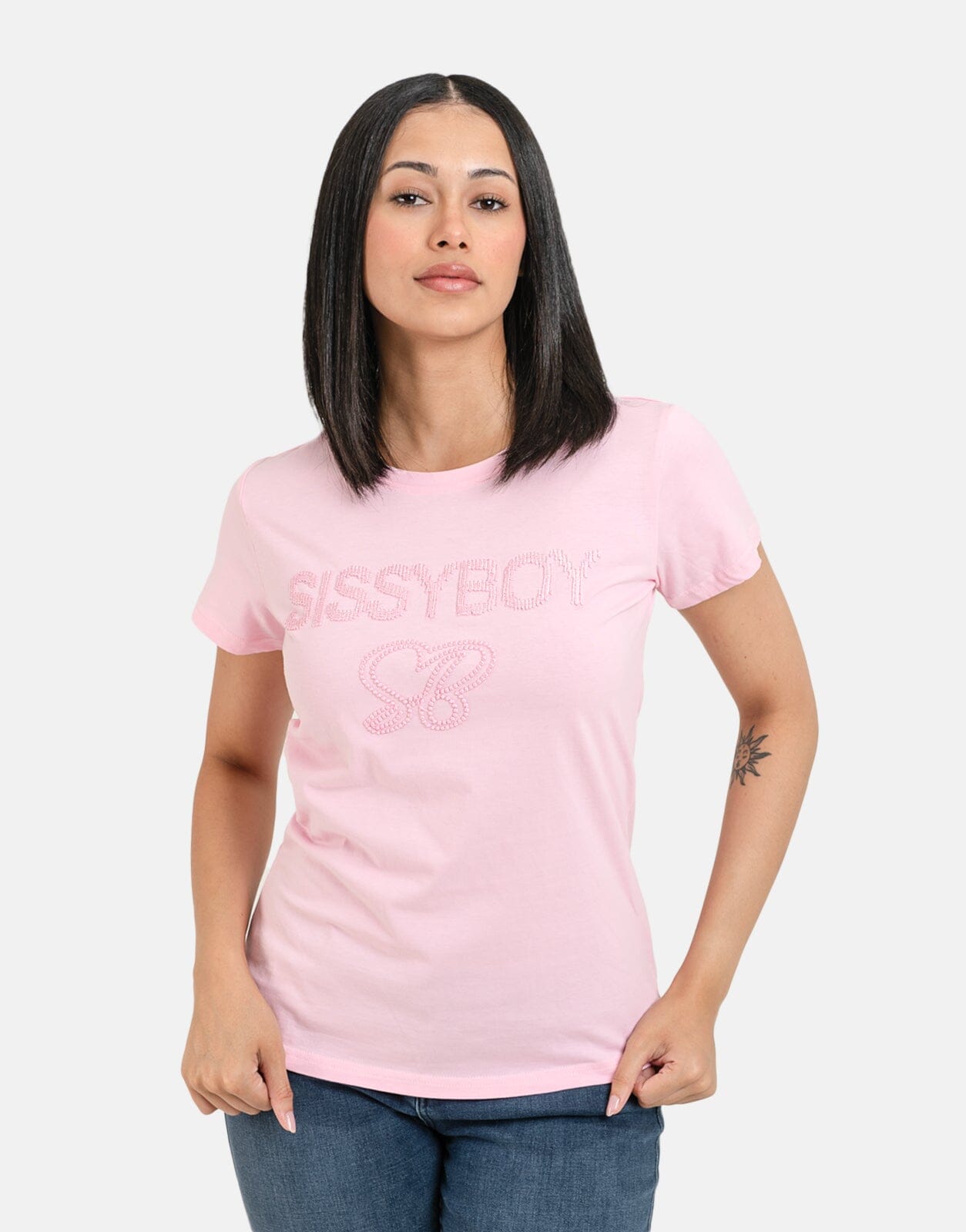 Sissy Boy Regular Fit Embroidered Pink Top - Subwear