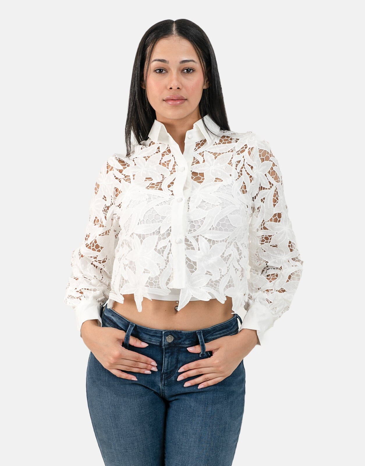 Sissy Boy Flower Crochet White Shirt - Subwear