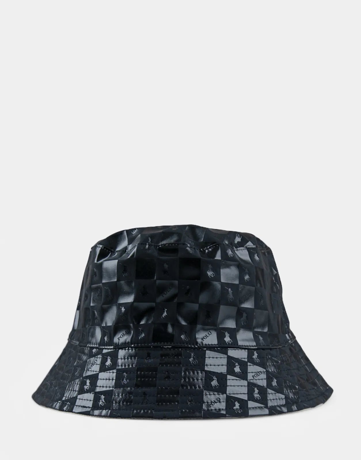 Polo Block Monogram Reversible Bucket Hat Blk/Wht - Subwear