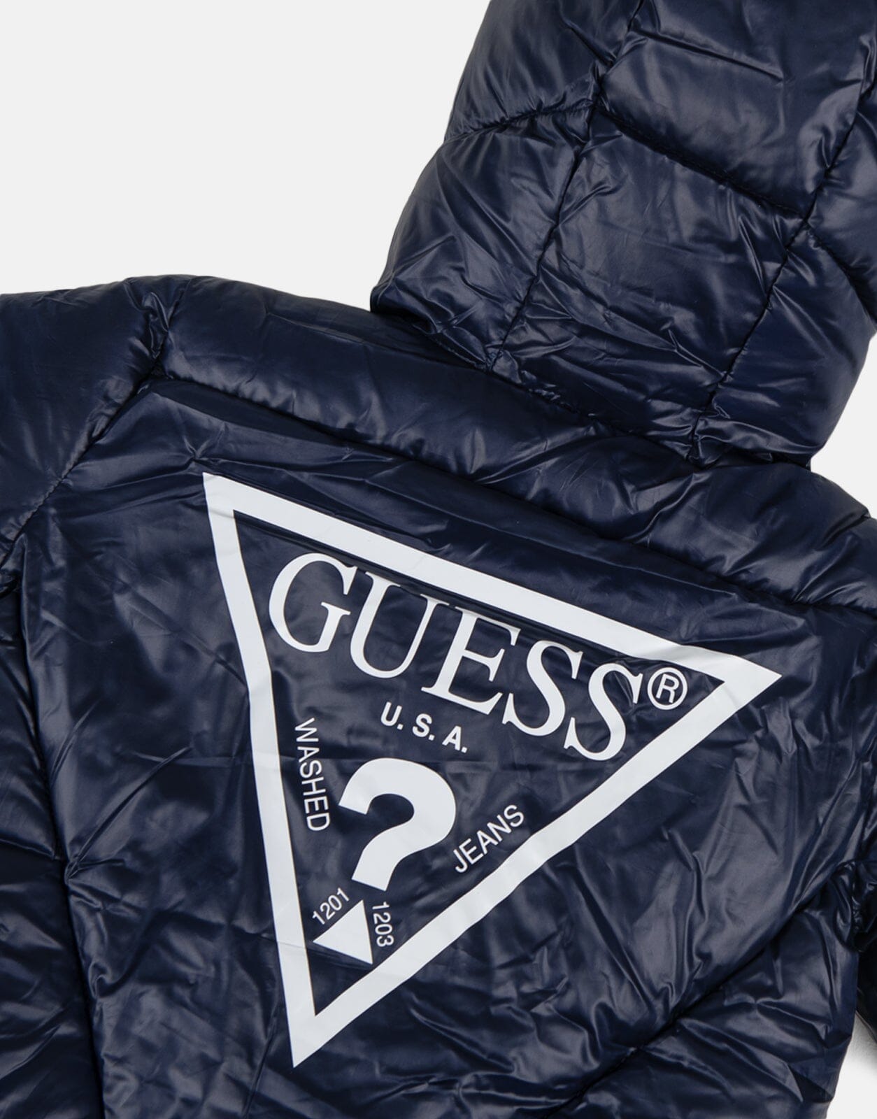 Guess Kids Hooded Puffer Navy Jacket - Subwear