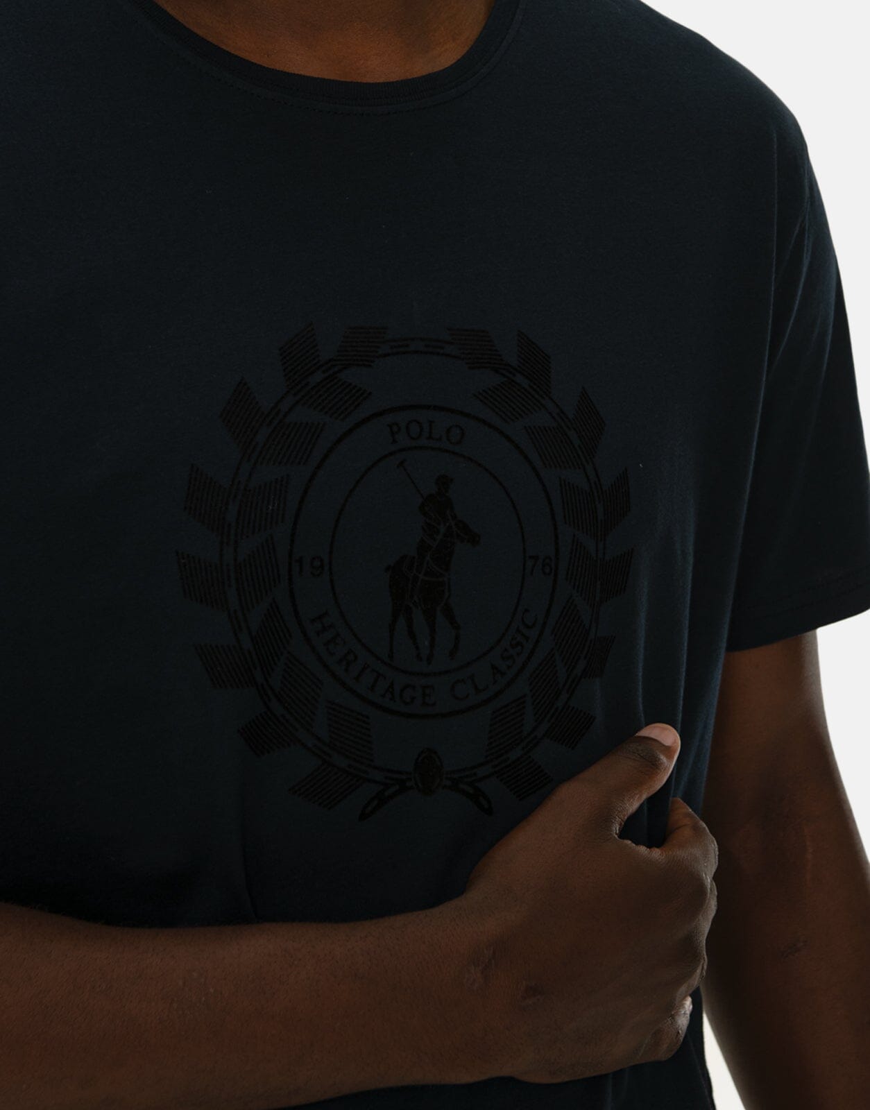 Polo Crest Flock T-Shirt Navy - Subwear