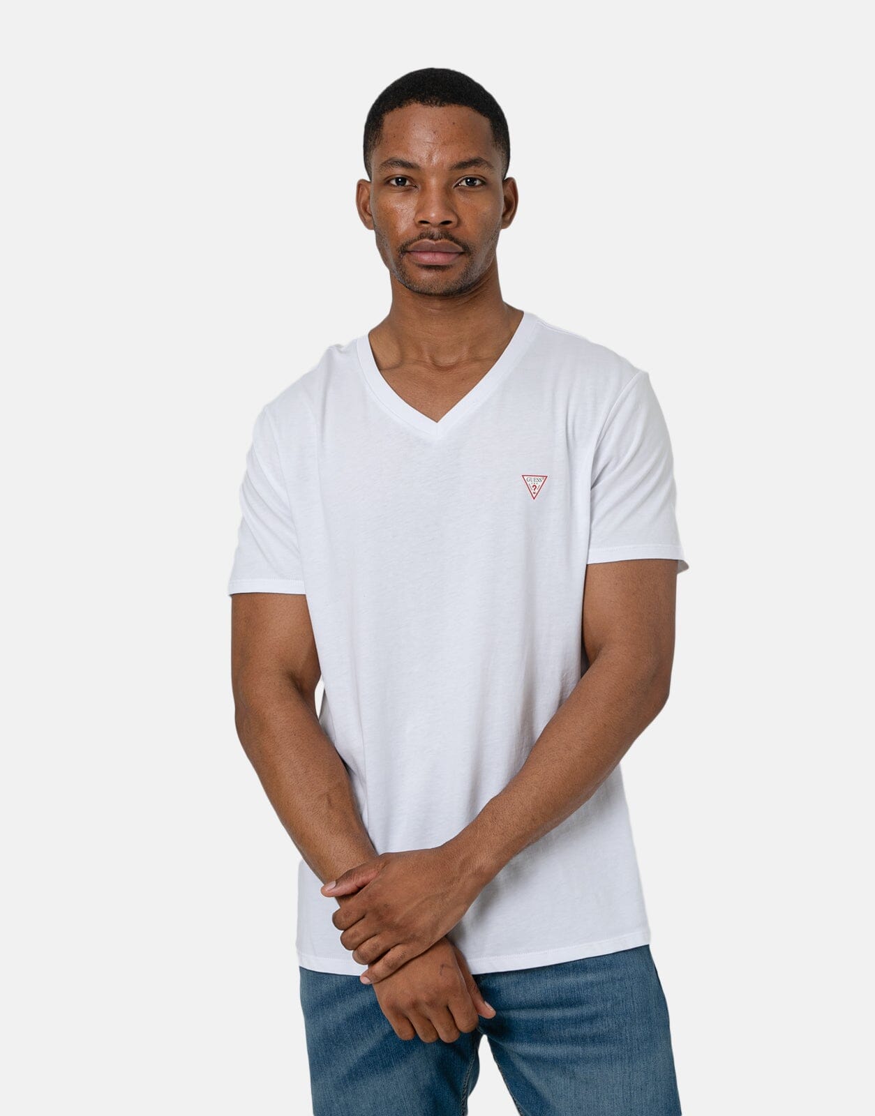 Guess V-Neck Core T-Shirt White - Subwear