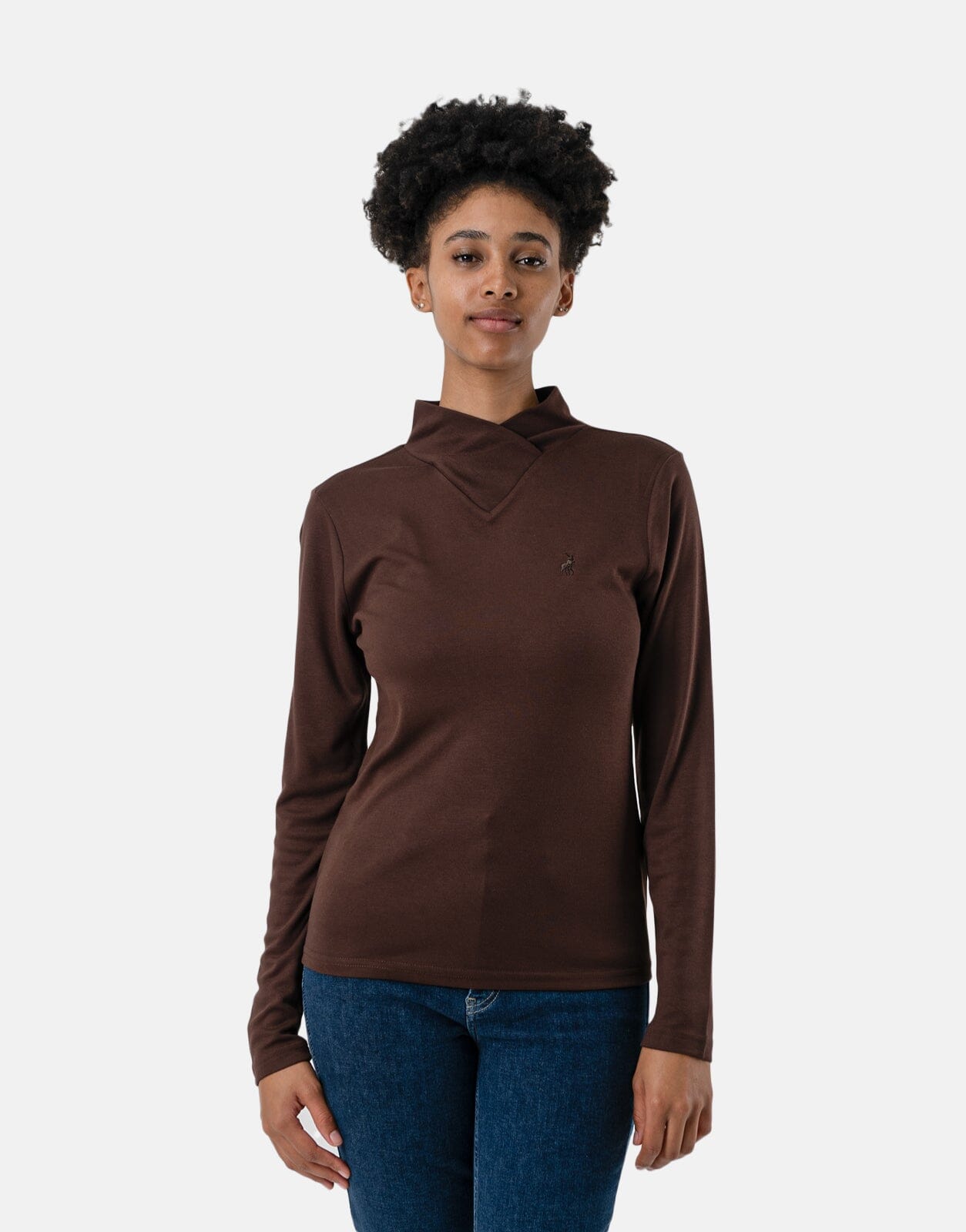 Polo Ava LS Second Skin Chestnut Top - Subwear