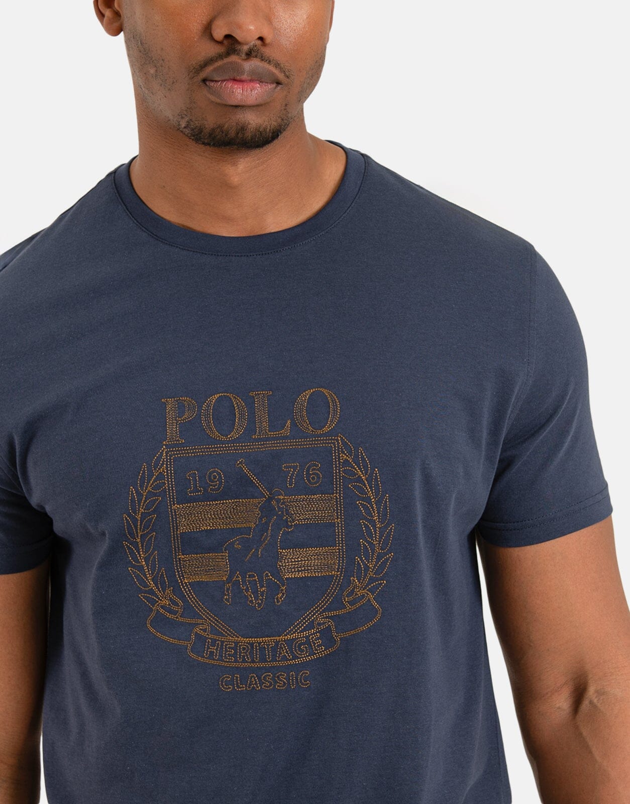 Polo Crest Embroidered Navy T-Shirt - Subwear