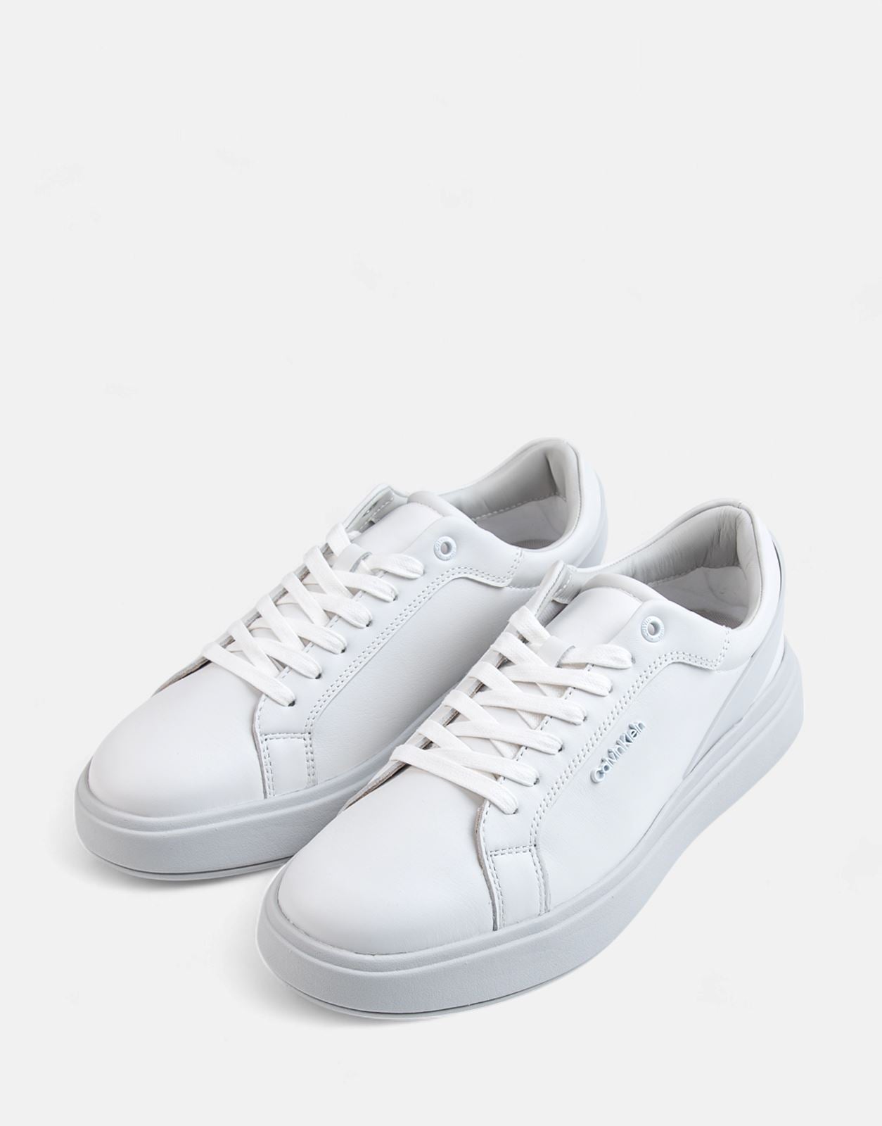 Calvin klein white leather sneakers on sale