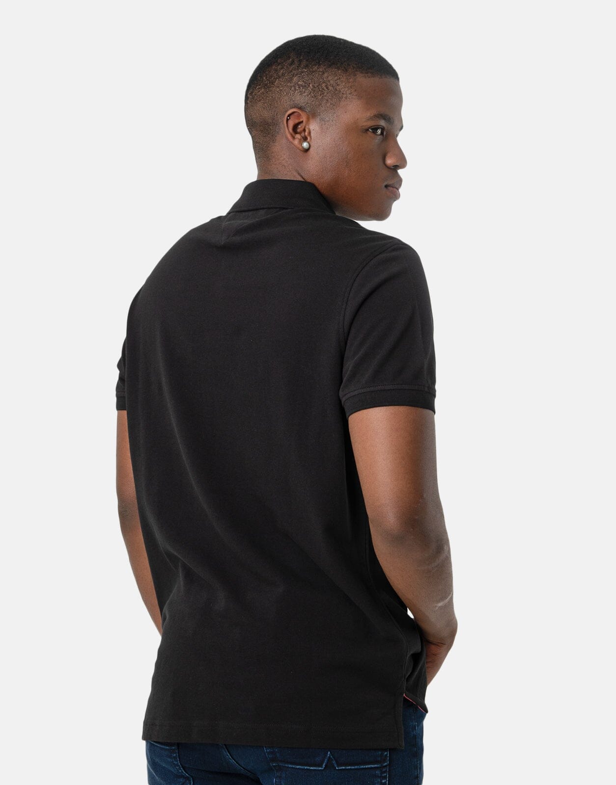 tommy hilfiger black polo t shirt