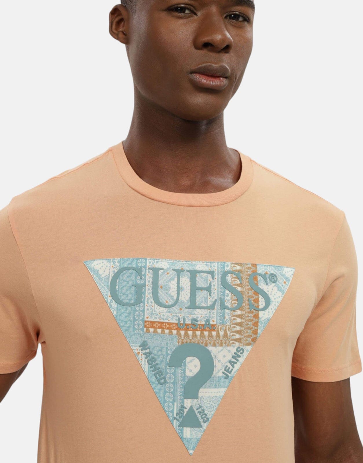 Guess Mosaic Tri Logo T Shirt