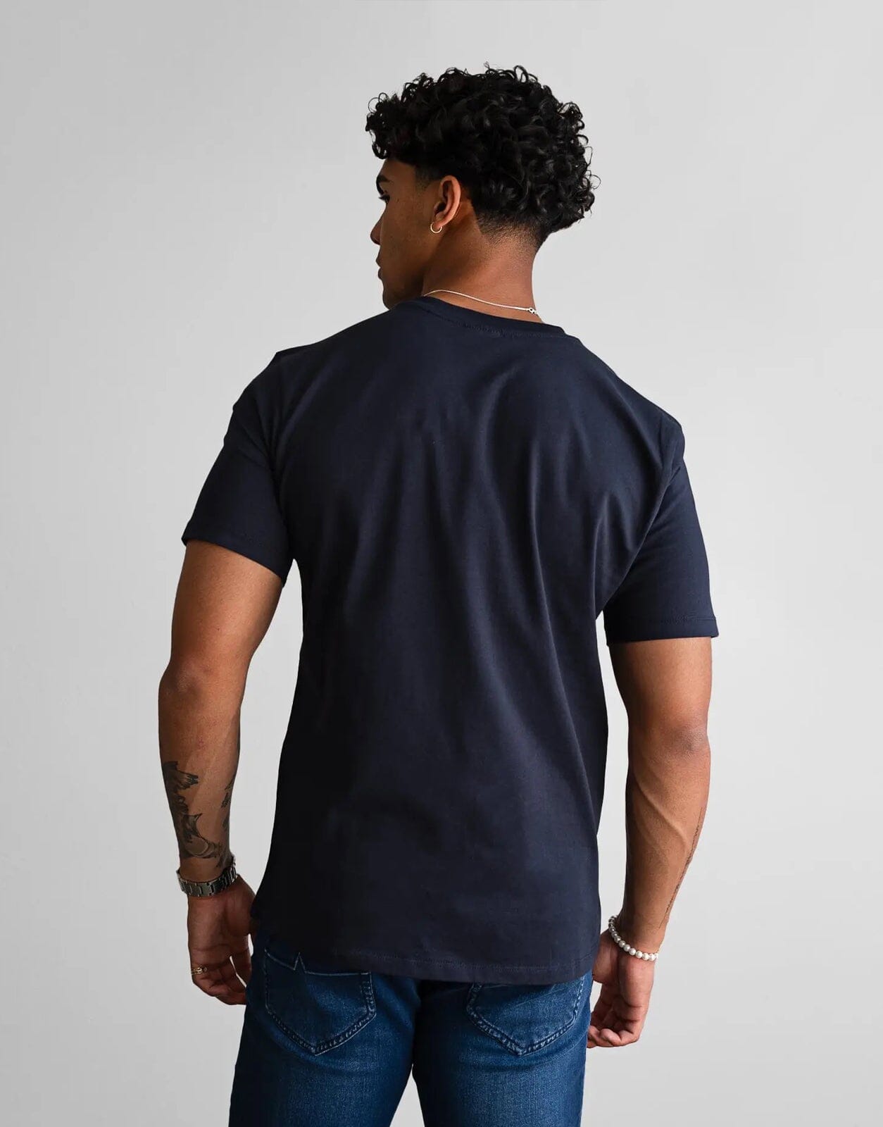 Fade Icon V-Neck Navy T-Shirt - Subwear