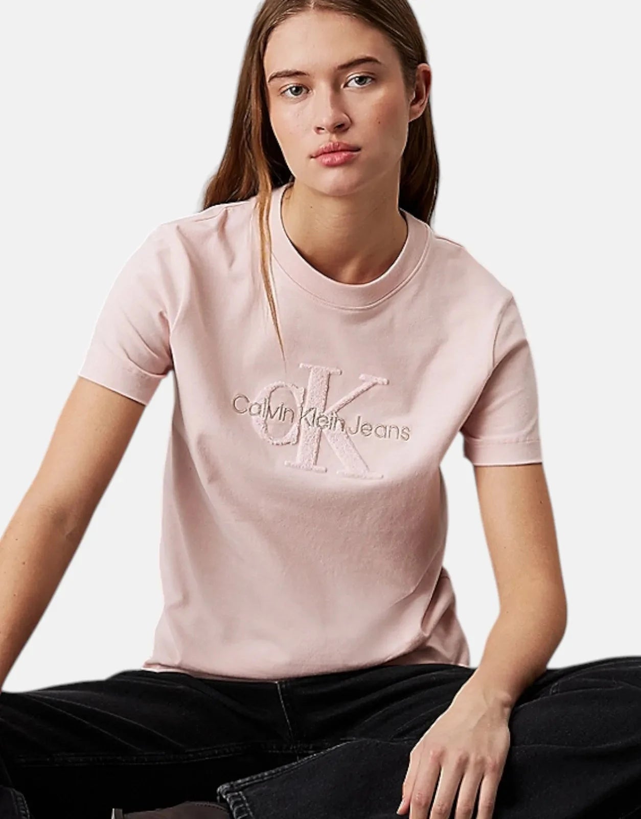 Calvin Klein Chenille Monologo Regular Peach T-Shirt - Subwear