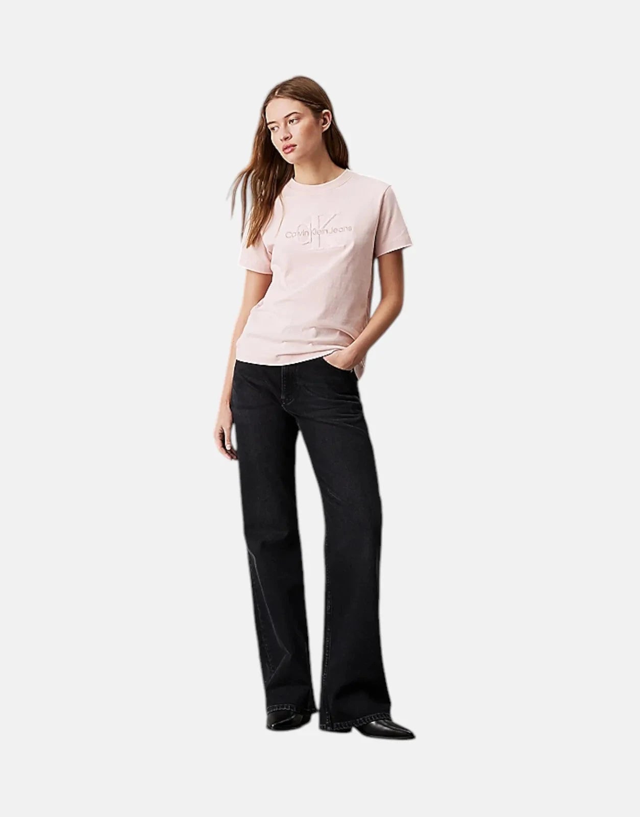 Calvin Klein Chenille Monologo Regular Peach T-Shirt - Subwear