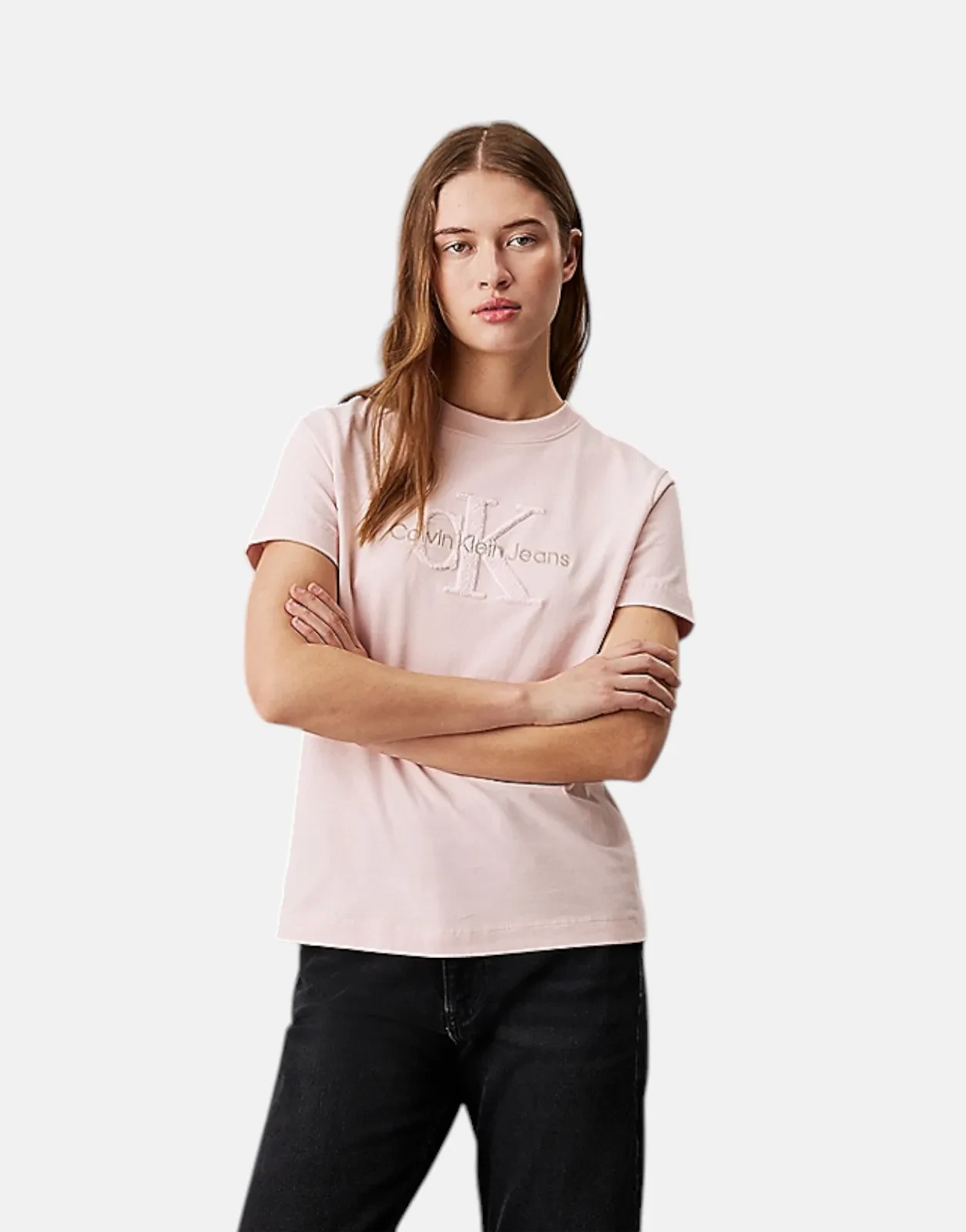 Calvin Klein Chenille Monologo Regular Peach T-Shirt - Subwear