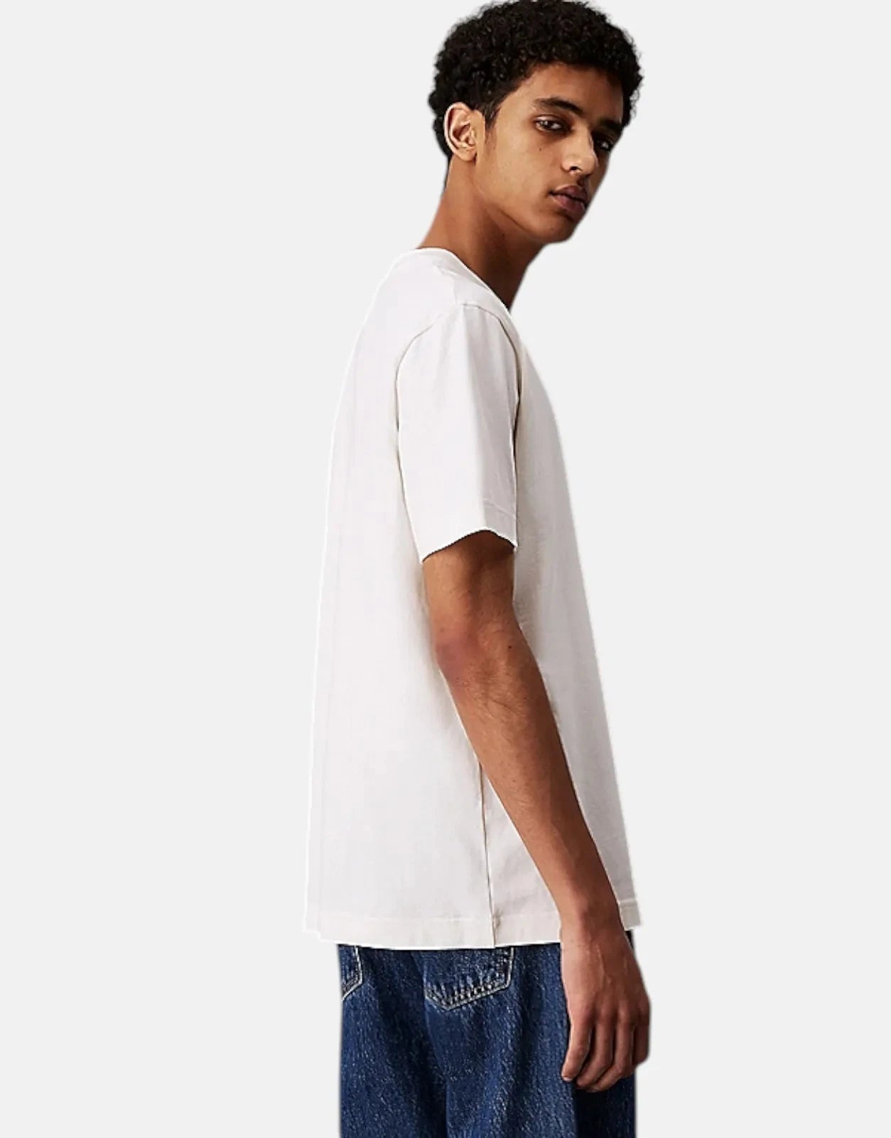 Calvin Klein Chenille Monologo Off White T-Shirt - Subwear