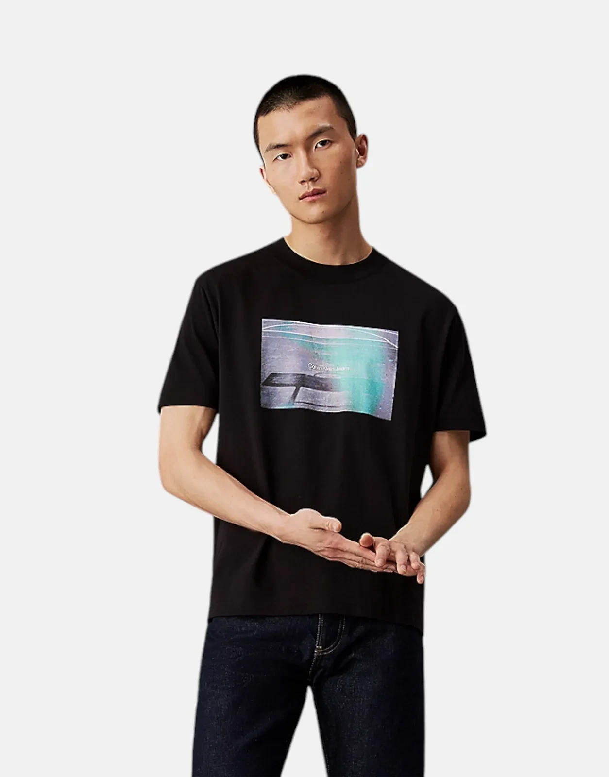 Calvin Klein Basketball Court Graphic Black T-Shirt - Subwear