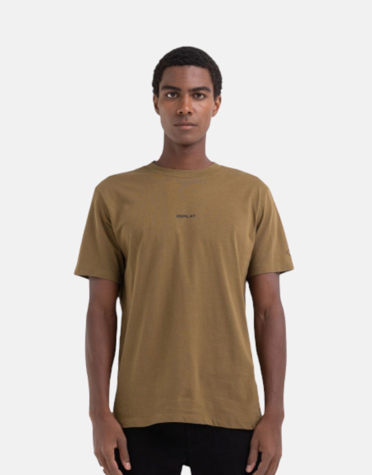Replay Small Center Logo T-Shirt Army Green - Subwear