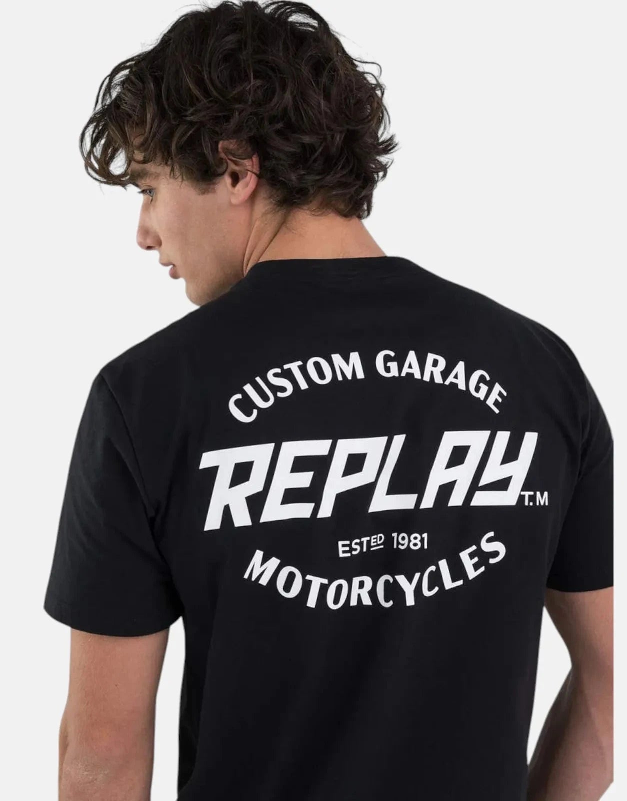 Replay Custom Garage Side Logo Black Regular T-Shirt - Subwear