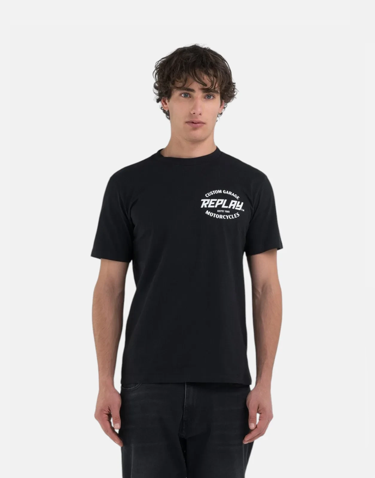 Replay Custom Garage Side Logo Black Regular T-Shirt - Subwear