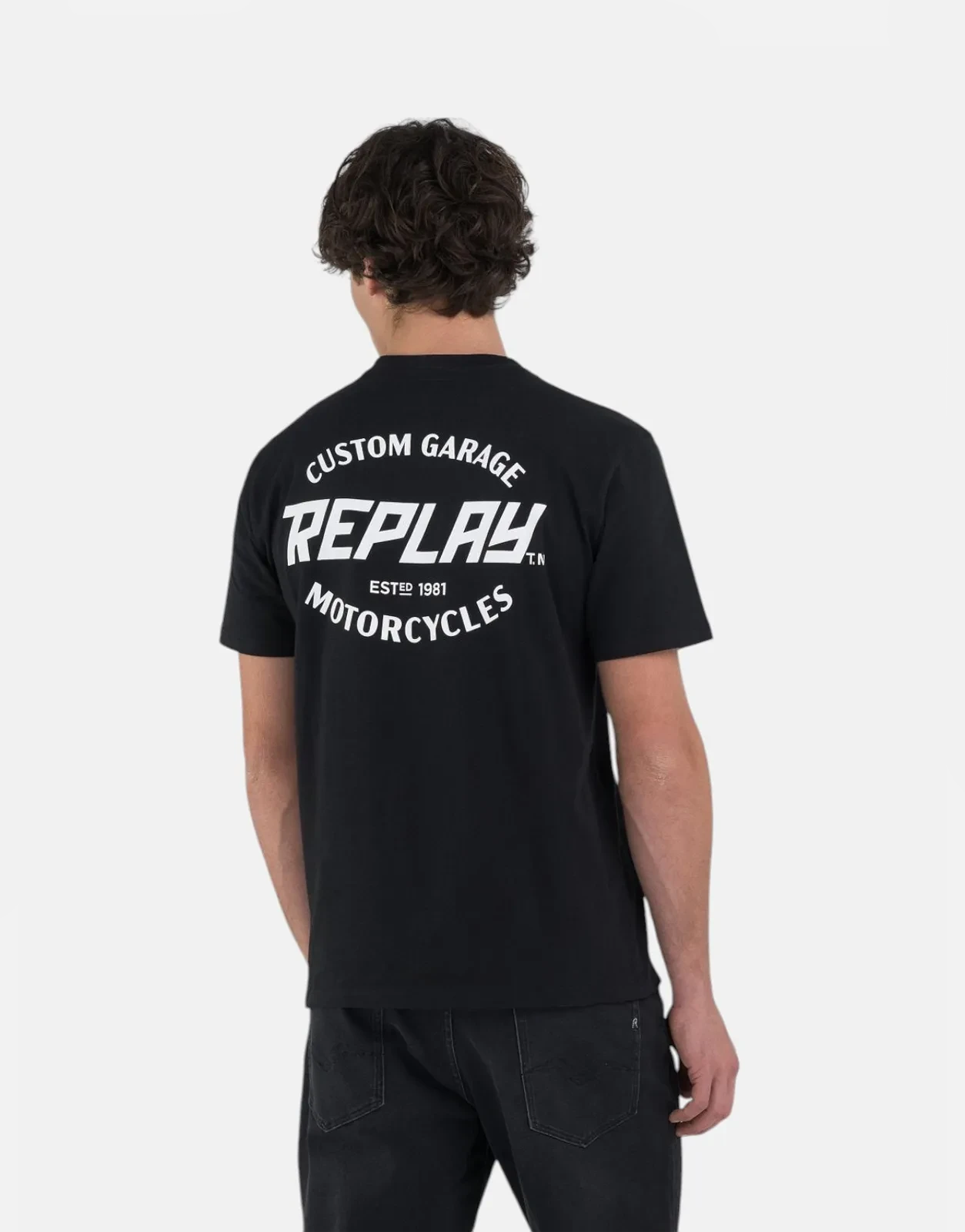 Replay Custom Garage Side Logo Black Regular T-Shirt - Subwear