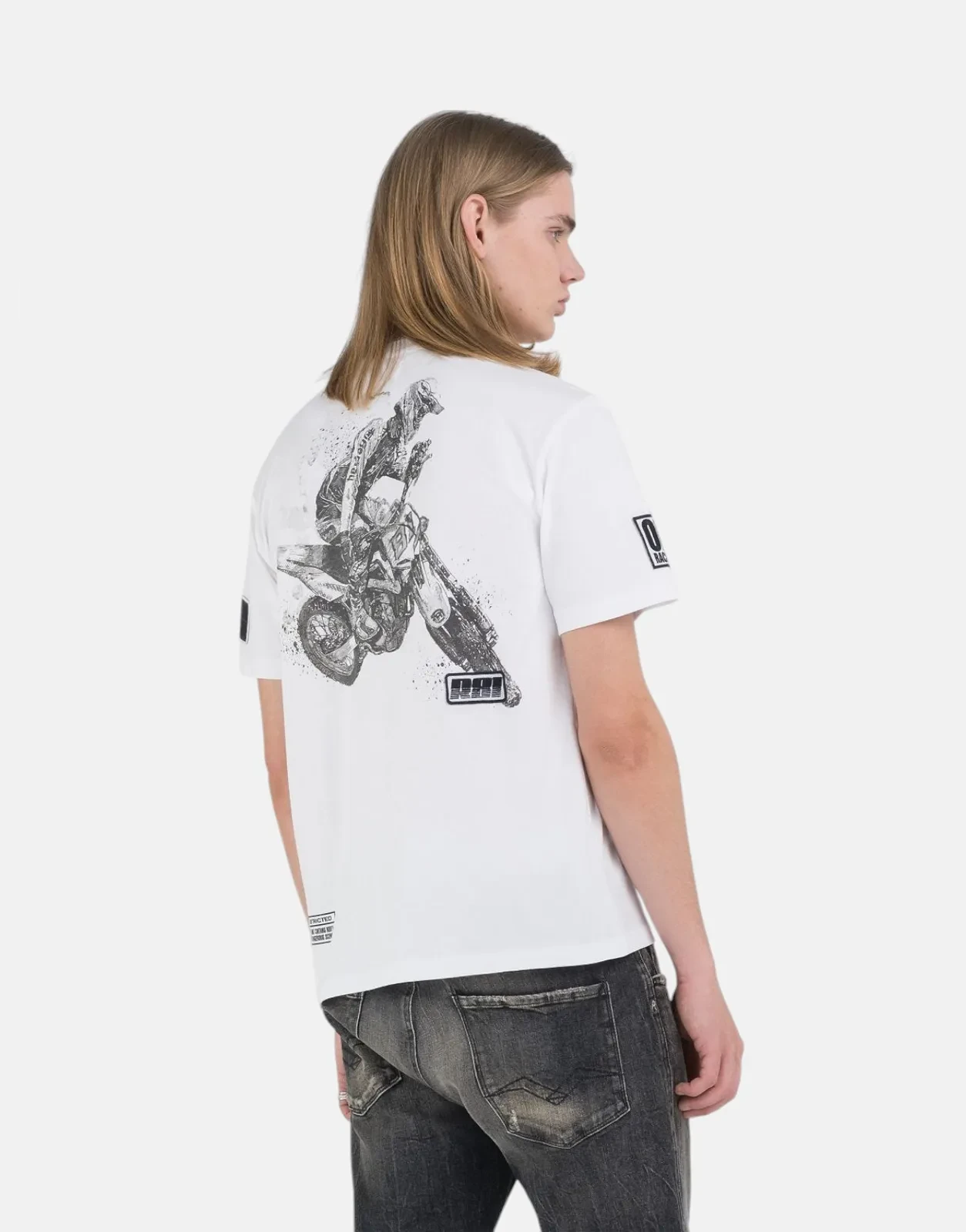 Replay Ride Hard Badges T-Shirt White - Subwear