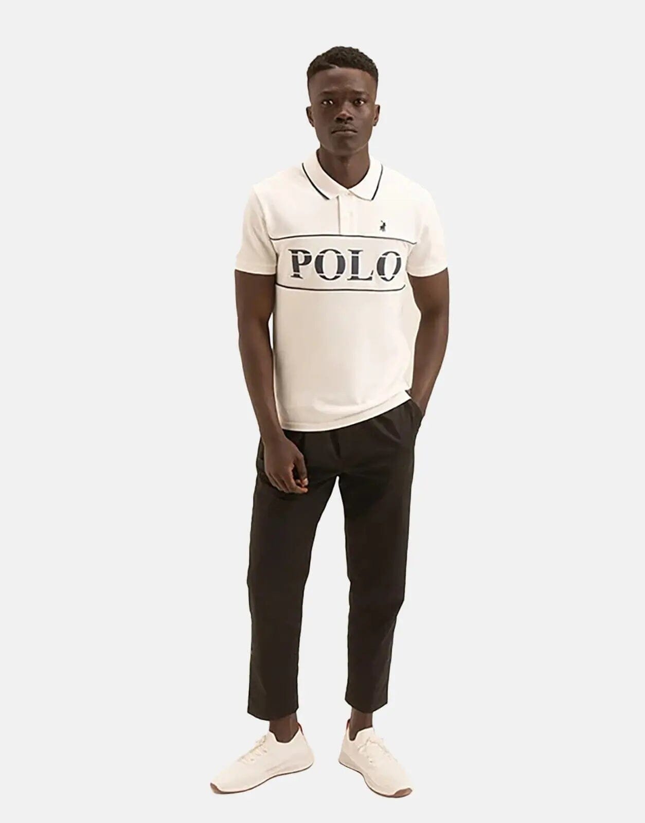 Polo Jacquard Logo White Polo Shirt - Subwear