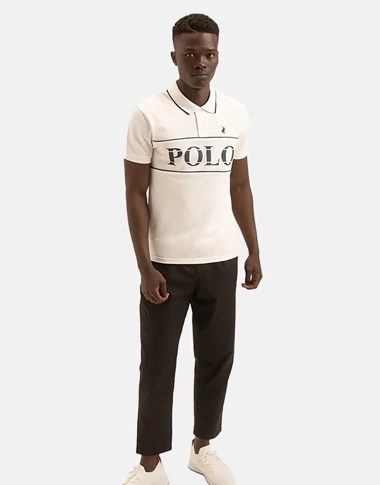 Polo Jacquard Logo White Polo Shirt - Subwear