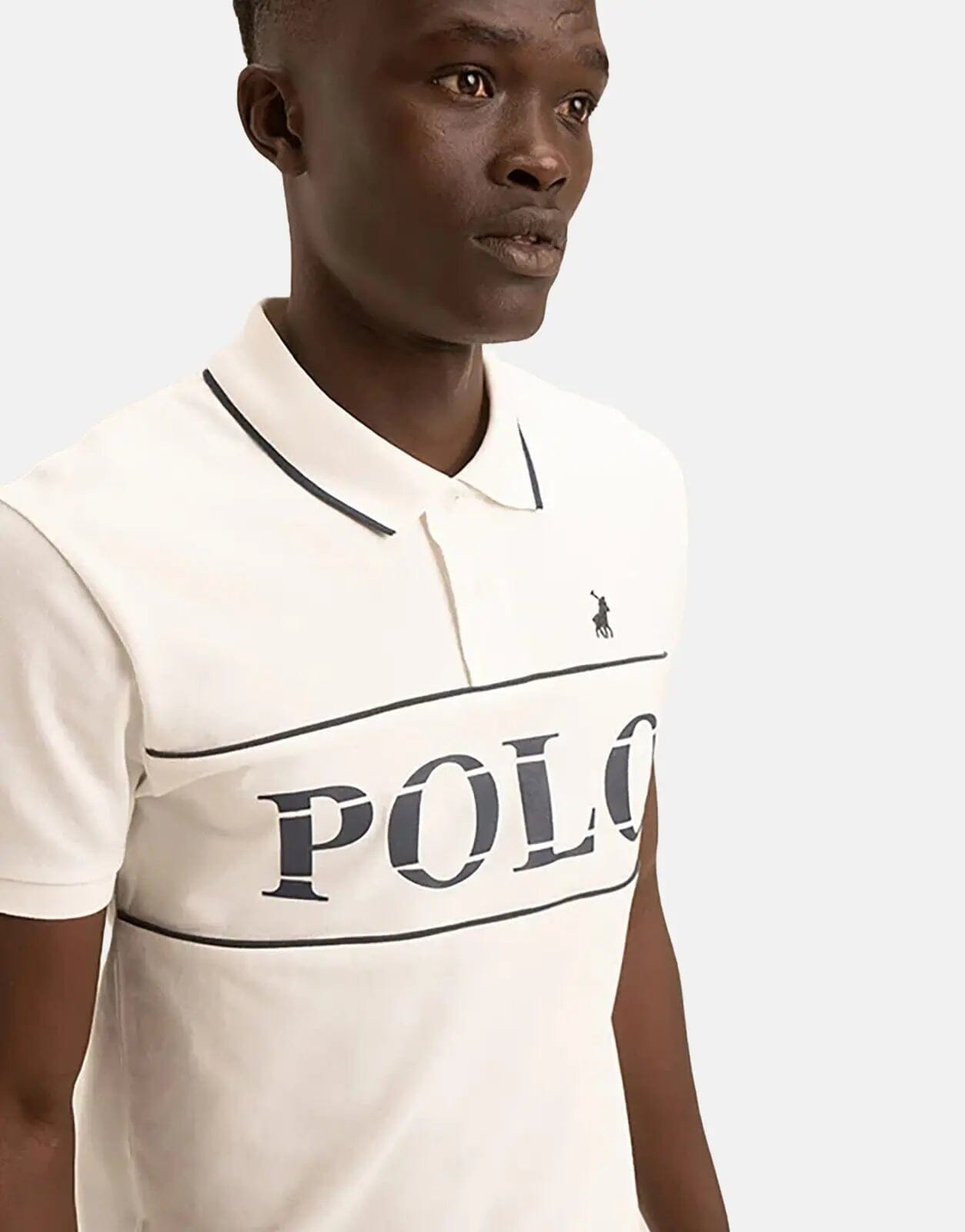 Polo Jacquard Logo White Polo Shirt - Subwear