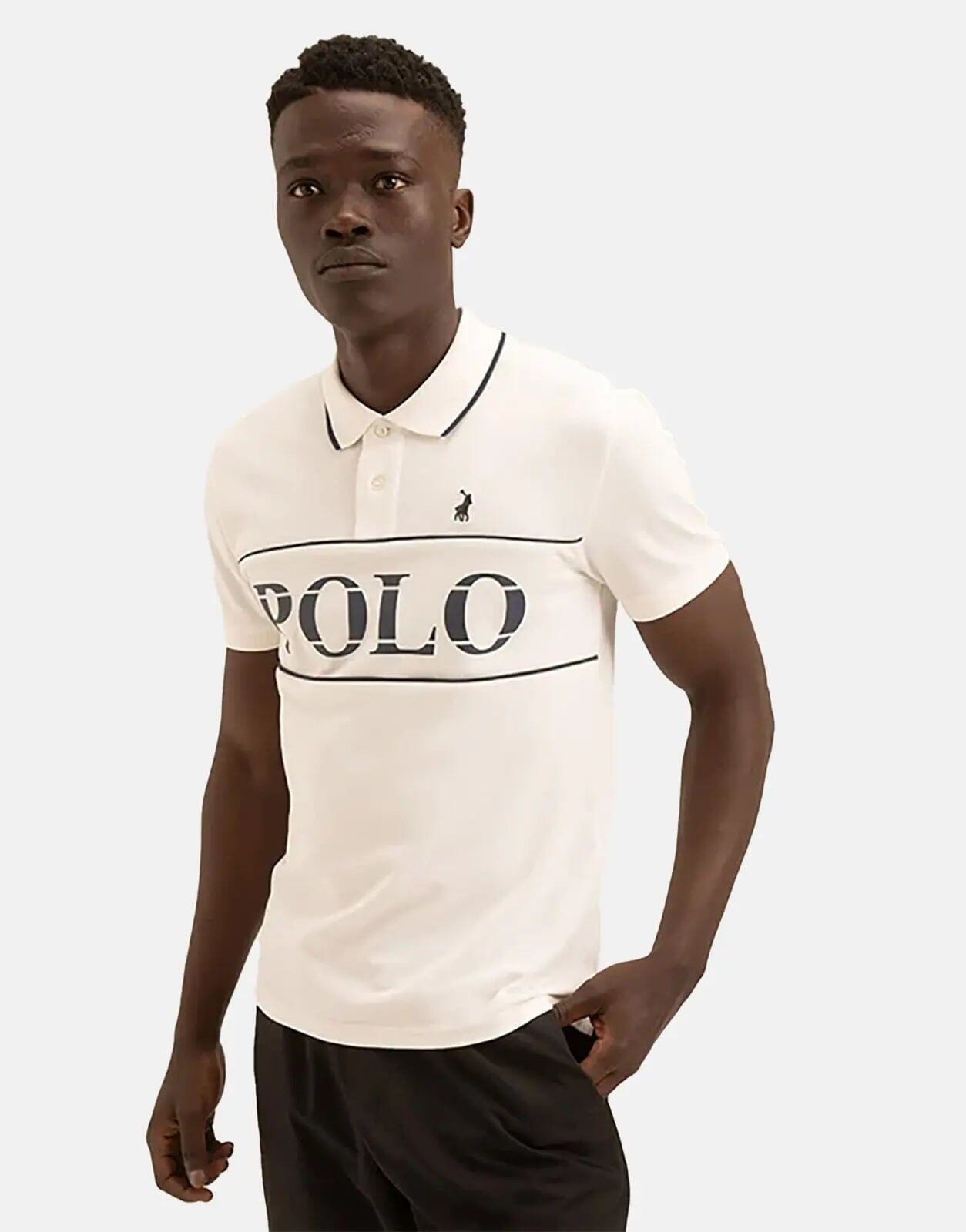 Polo Jacquard Logo White Polo Shirt - Subwear