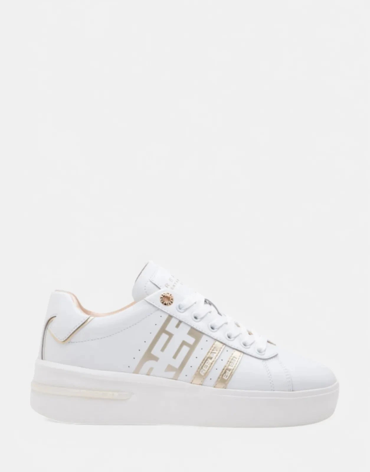 Replay University Gold Stripes White Sneakers - Subwear